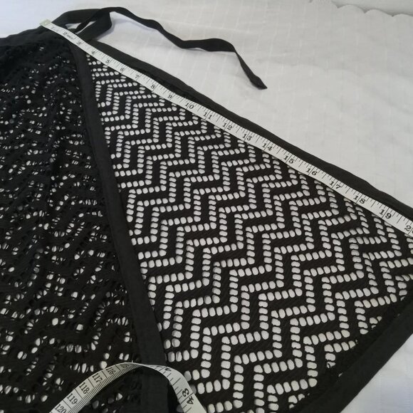 Black stretch hand made lace bathrobe, skirt, or cape - Picture 8 of 9